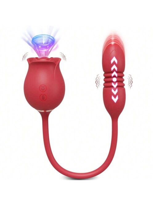 Rosa vibrador succionador