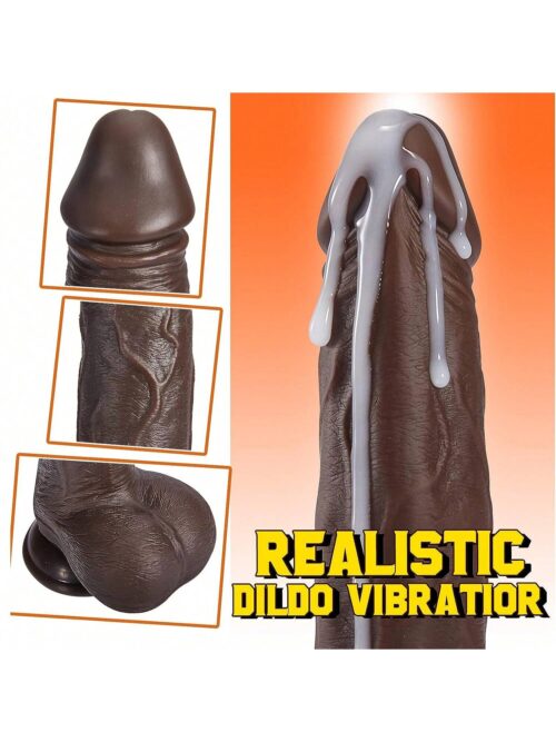 Dildo negro realista thrusting